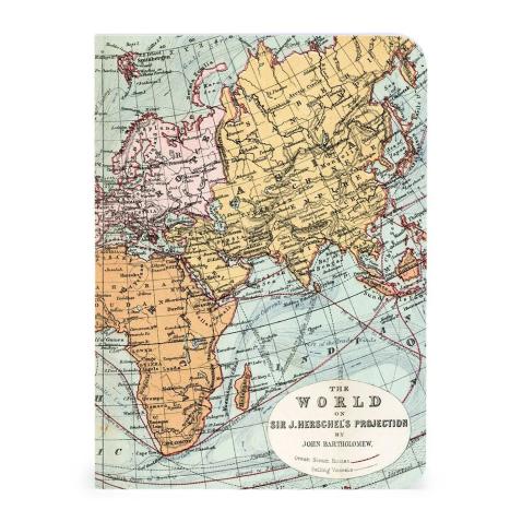 Mini caderno Cavallini 10x14cm c/3 V. World Maps