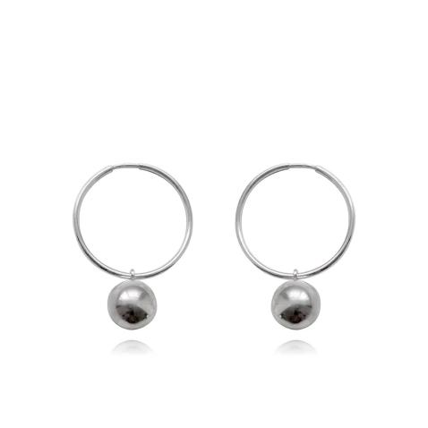 Bárbara Silver Hoops | MJ.BAR.004.BR32