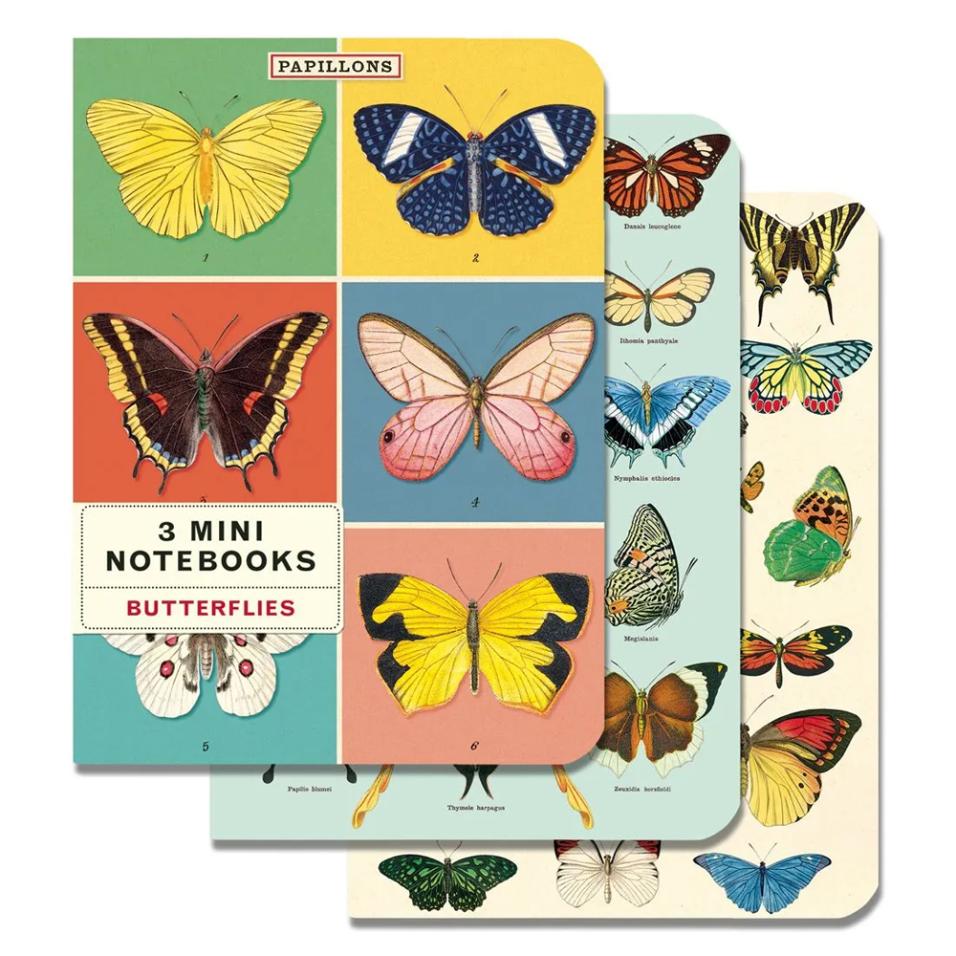 Mini caderno Cavallini 10x14cm c/3 Butterflies