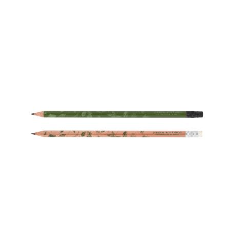 Lápis verde com  borracha preta