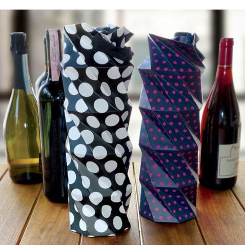 Sacos em origami para garrafa de vinho