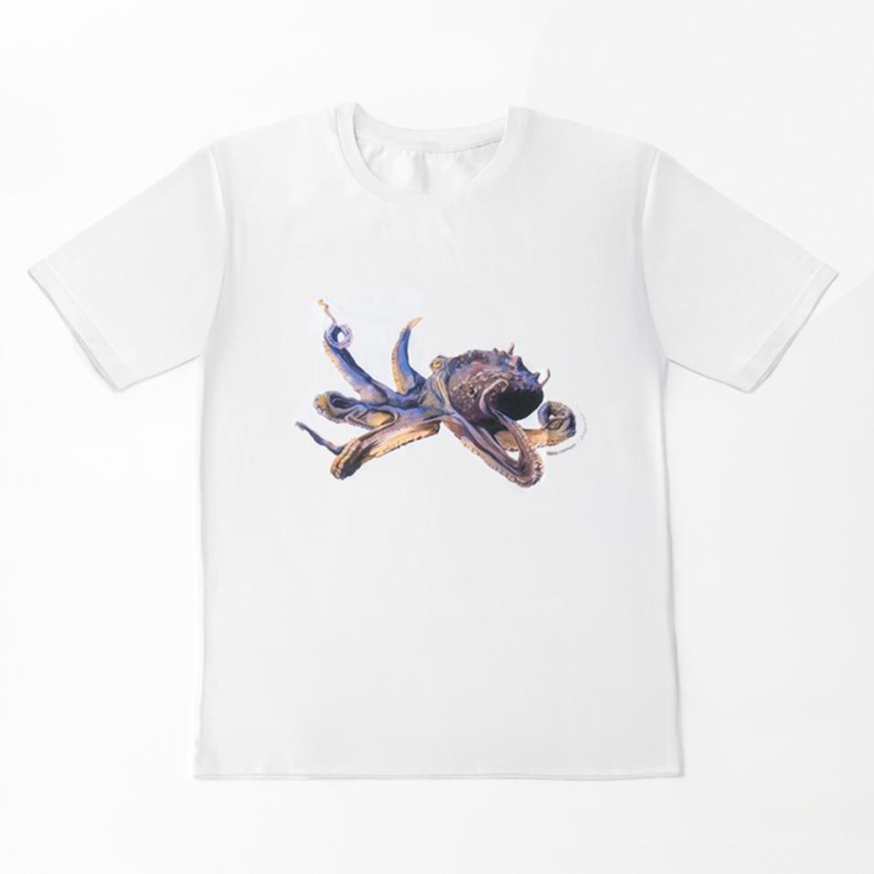 T-shirt Branca Orgânica| Polvo