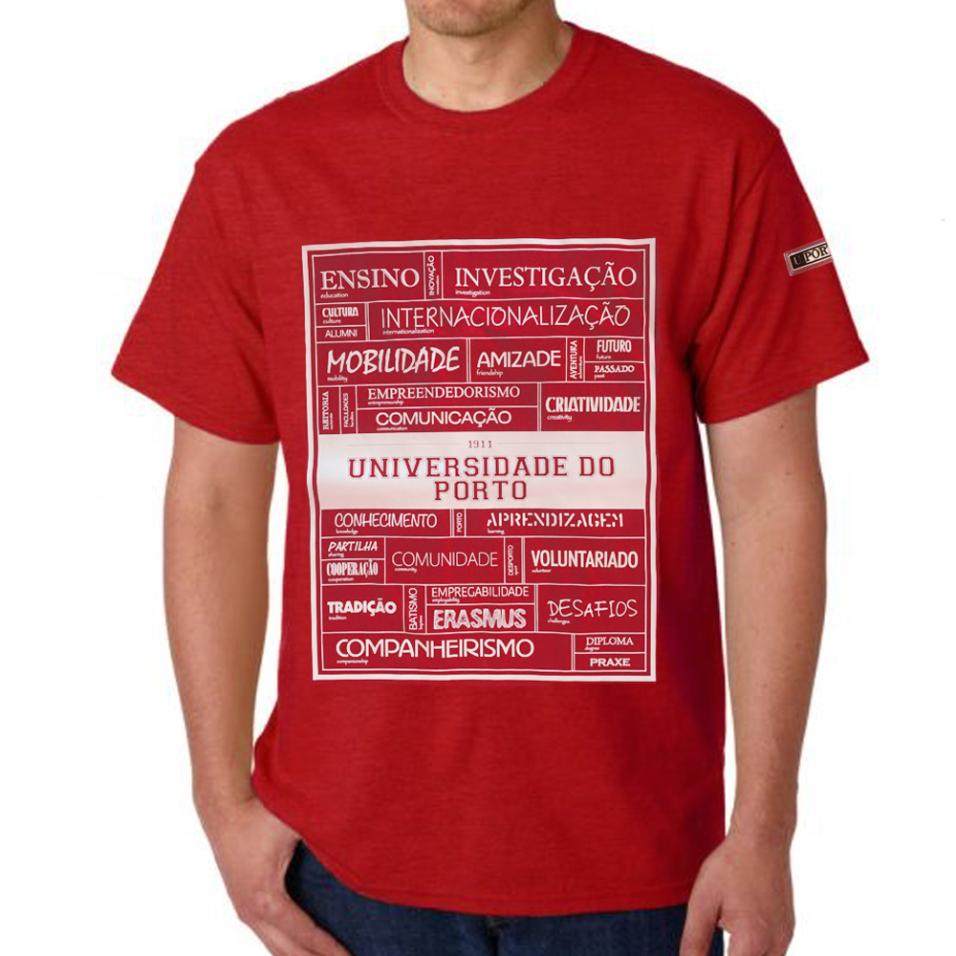 T-shirt U.Porto Vermelha|”Palavras Universitárias”
