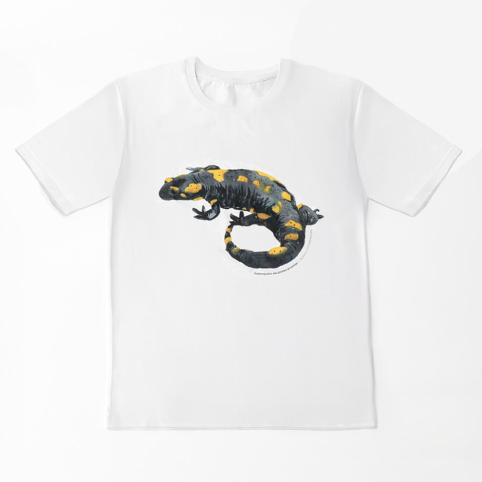 T-shirt organica Adulto| Salamandra-de-pintas-amar