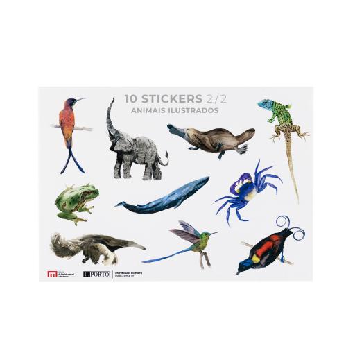 10 autocolantes / Stickers animais ilustrados 2/2
