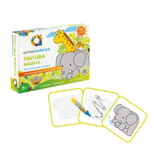 Pintura Mágica - Elefante, Girafa e Coelho (3+)